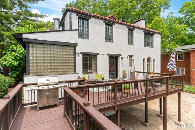 7428 Wellington Way, Clayton, MO 63105 - wooden deck with area for grilling
