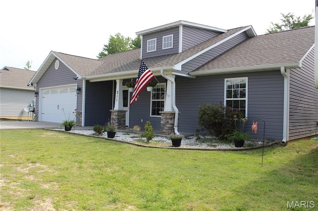 211 Adele, Poplar Bluff, MO 63901 - craftsman-style home featuring an attached garage, a shingled roof, a front lawn, and concrete driveway