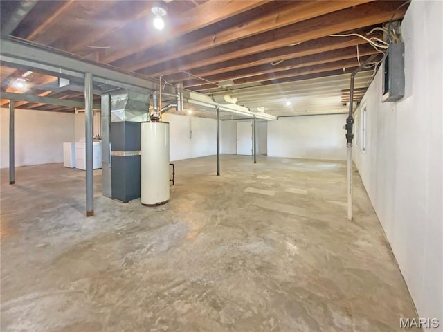 313 Pralle Ln, Saint Charles, MO 63303 - unfinished below grade area with gas water heater and heating unit