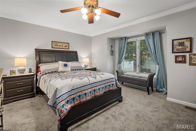 1615 Rosewall Dr Unit C, Saint Charles, MO 63303 - bedroom featuring crown molding, carpet flooring, and a ceiling fan