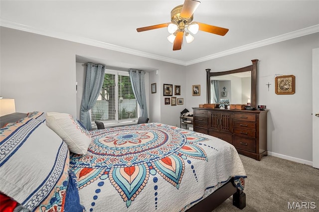 1615 Rosewall Dr Unit C, Saint Charles, MO 63303 - bedroom with crown molding, carpet floors, and ceiling fan
