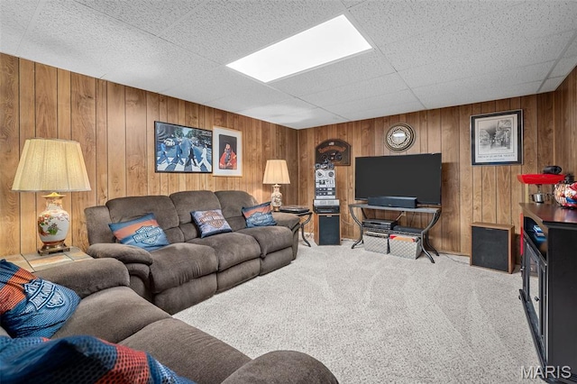 1615 Rosewall Dr Unit C, Saint Charles, MO 63303 - carpeted living area featuring wooden walls