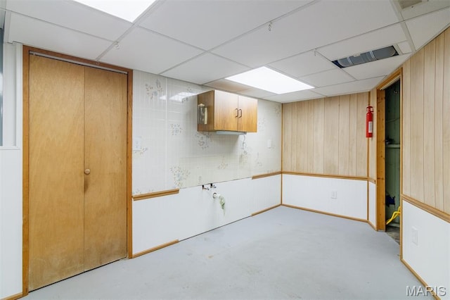 607 9th St, Highland, IL 62249 - finished below grade area with a paneled ceiling