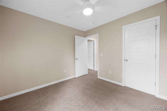 357 Newbridge Way, Ofallon, MO 63368 - unfurnished bedroom with carpet floors, baseboards, and ceiling fan