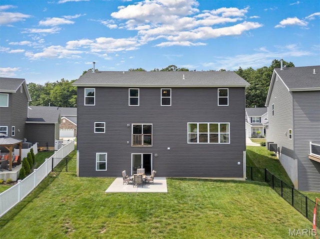 5034 Corisande Woods Dr, Fenton, MO 63026 - back of property featuring a patio area and a fenced backyard