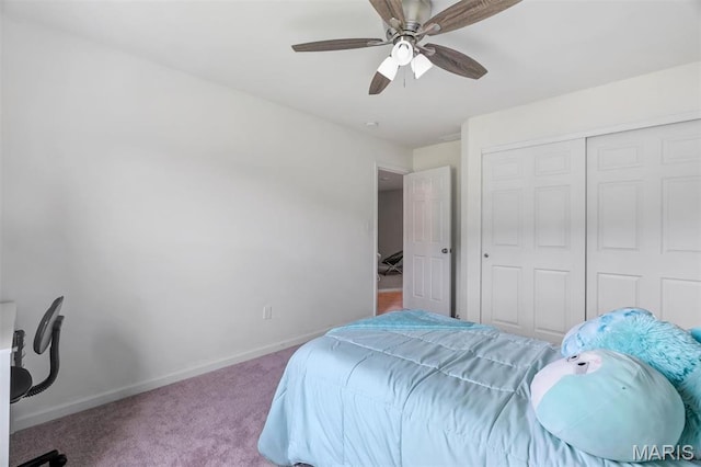 5034 Corisande Woods Dr, Fenton, MO 63026 - carpeted bedroom featuring a closet and ceiling fan