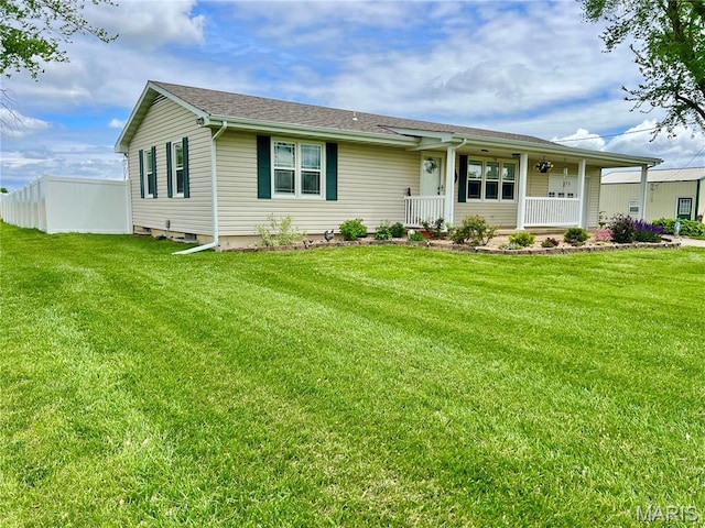 873 White Rd, Montgomery City, MO 63361 - ranch-style house with a porch and a shingled roof