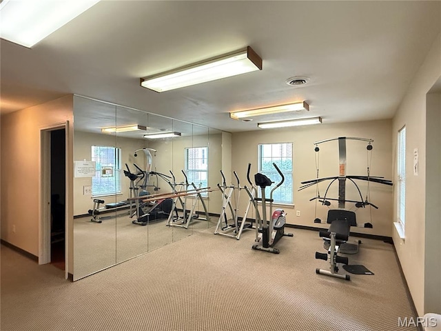 4235 W Pine Blvd Unit 21, Saint Louis, MO 63108 - exercise room with baseboards and carpet floors