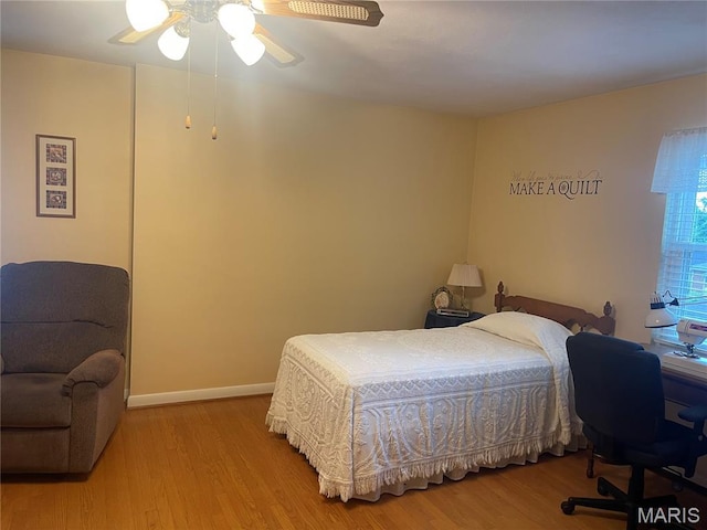 1034 Chelsea Ave, Glendale, MO 63122 - bedroom featuring wood finished floors and ceiling fan