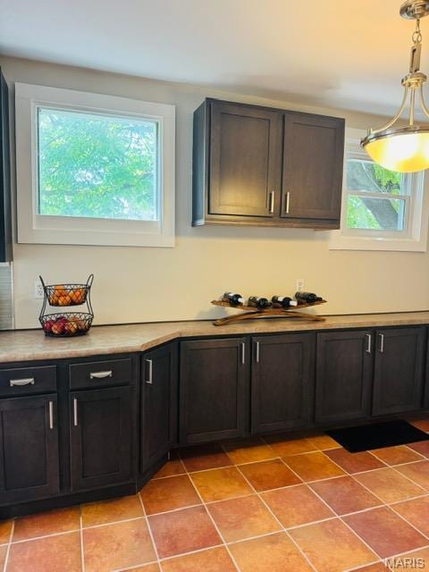 1928 Arsenal St, Saint Louis, MO 63118 - bar area featuring plenty of natural light, pendant lighting, and light tile patterned floors