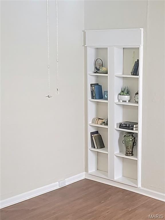 1928 Arsenal St, Saint Louis, MO 63118 - detailed view of wood finished floors and built in shelves