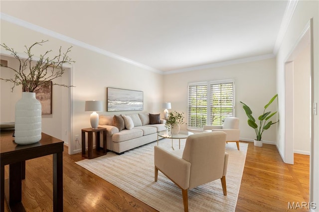 16427 Andraes Dr, Chesterfield, MO 63005 - living room with ornamental molding and light wood-type flooring