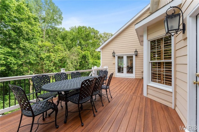 16427 Andraes Dr, Chesterfield, MO 63005 - deck with french doors and outdoor dining area