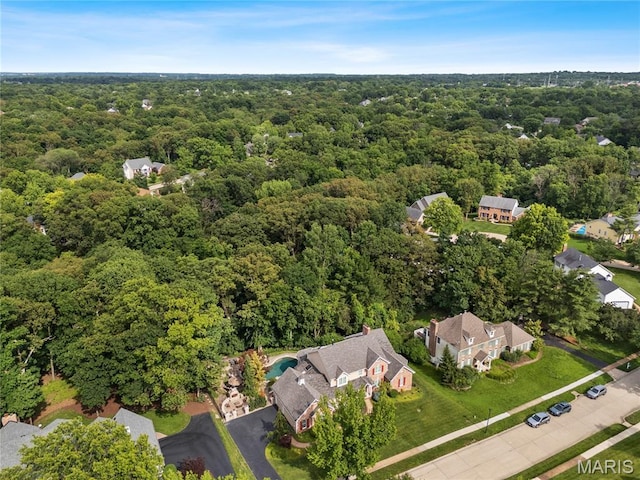 16427 Andraes Dr, Chesterfield, MO 63005 - aerial view of property and surrounding area with a forest