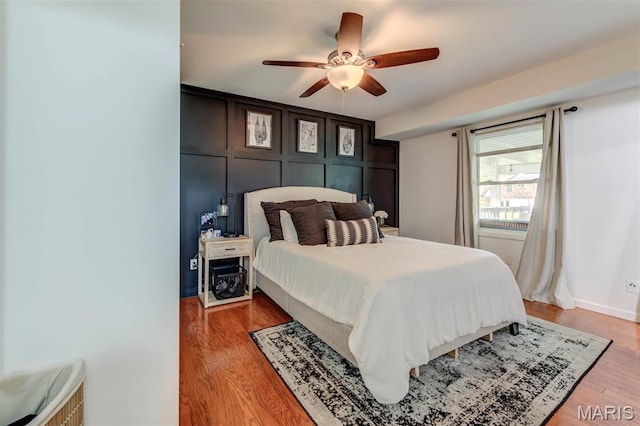 713 Settler Rd, Fenton, MO 63026 - bedroom featuring light wood-type flooring and ceiling fan
