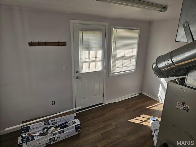 939 Green Mount Ln, Belleville, IL 62220 - entryway featuring dark wood-type flooring and baseboards