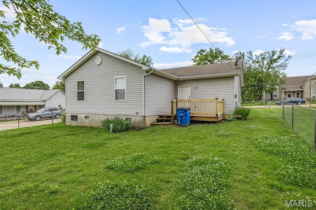 310 S Harry Junior St, Desloge, MO 63601 - rear view of house with a deck