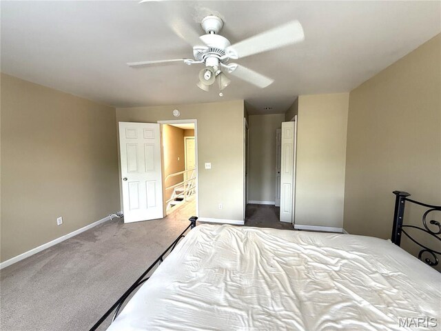 4333 Laclede Ave Unit D, Saint Louis, MO 63108 - unfurnished bedroom with carpet, baseboards, and ceiling fan
