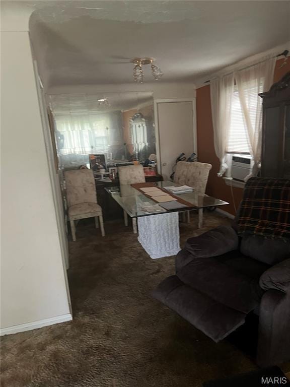 8362 Braddock Dr, University City, MO 63132 - living room featuring carpet floors and cooling unit