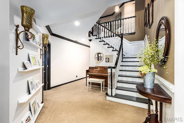 512 Overlook Terrace Ct, Eureka, MO 63025 - staircase with carpet and crown molding
