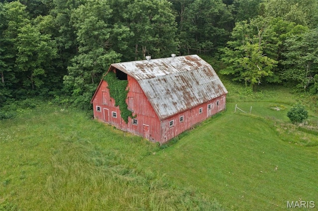 19185 Highway Hwy, Arcadia, MO 63621 - view of barn with a yard and a view of trees
