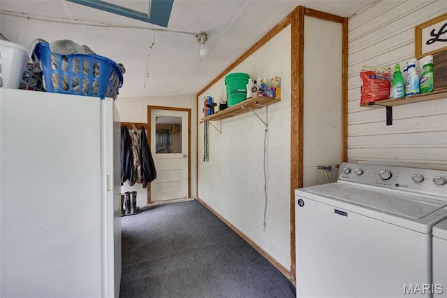 19185 Highway Hwy, Arcadia, MO 63621 - washroom with wood walls and carpet flooring
