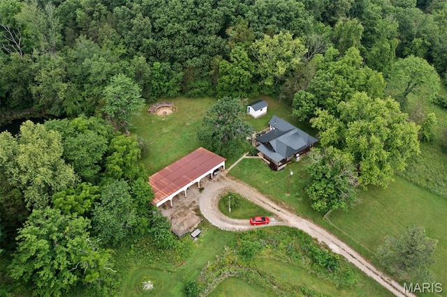 19185 Highway Hwy, Arcadia, MO 63621 - aerial overview of property's location with a forest