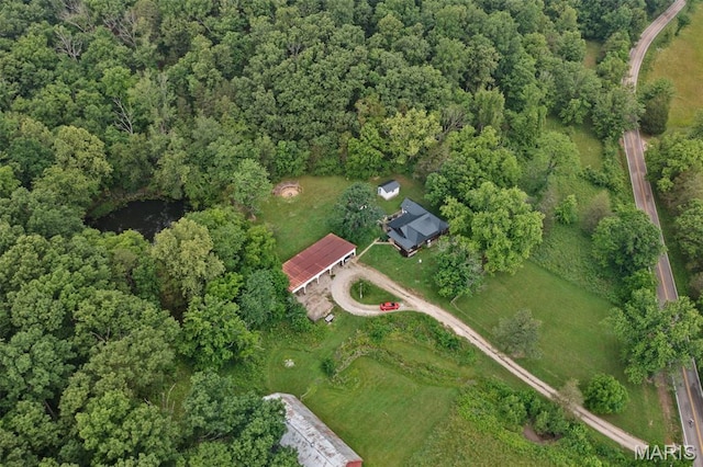 19185 Highway Hwy, Arcadia, MO 63621 - aerial view of property and surrounding area with a heavily wooded area