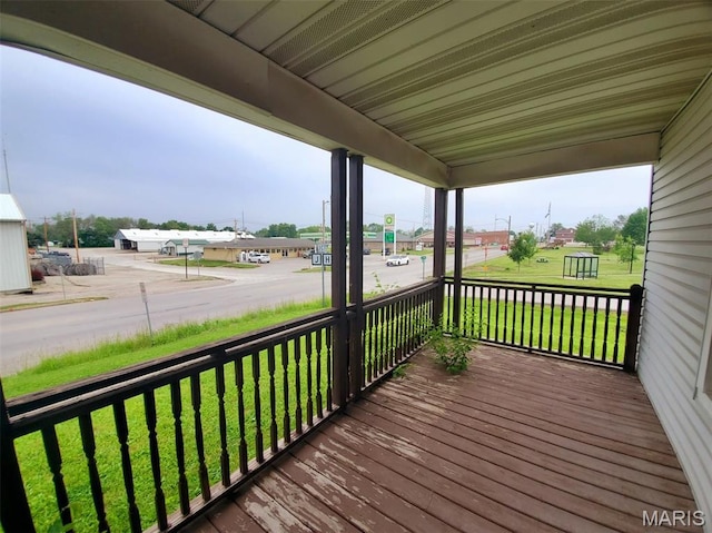 201 E Main St, Lewistown, MO 63452 - wooden porch featuring a yard