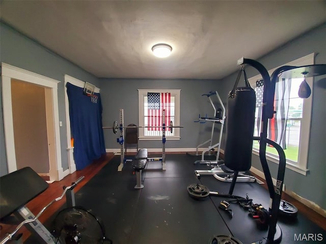 201 E Main St, Lewistown, MO 63452 - workout room featuring baseboards