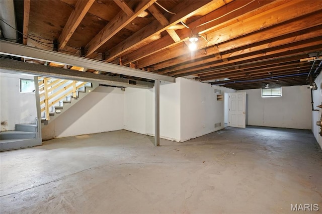 1005 Edgehill Dr, Ferguson, MO 63135 - basement with stairway