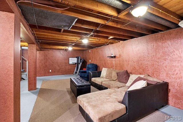 1910 Flamingo Dr, Florissant, MO 63031 - living area featuring concrete floors