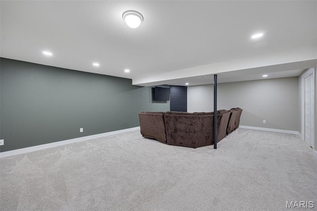 10041 Fox Haven Rd, Blackwell, MO 63626 - unfurnished living room featuring carpet floors, baseboards, and recessed lighting
