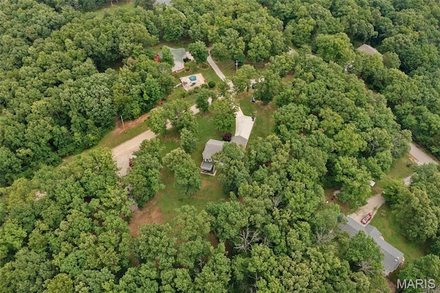 10041 Fox Haven Rd, Blackwell, MO 63626 - aerial view of property and surrounding area featuring a forest