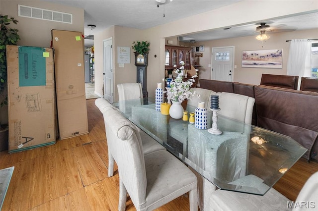 806 Erika Leigh Ct, Caseyville, IL 62232 - dining space featuring a ceiling fan, light wood-style flooring, and plenty of natural light