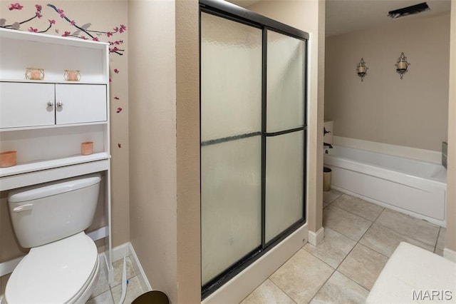806 Erika Leigh Ct, Caseyville, IL 62232 - full bath featuring a shower stall, a garden tub, and tile patterned flooring