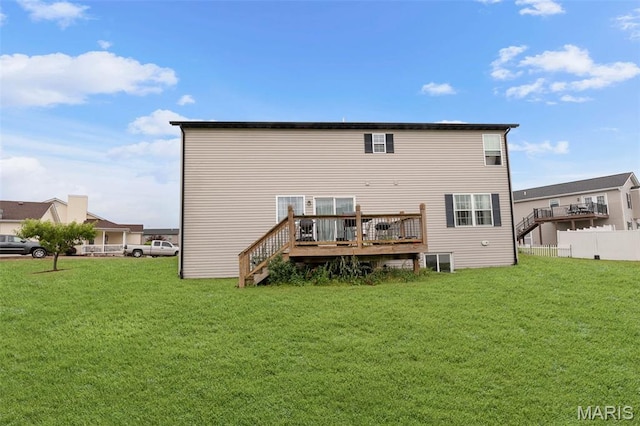 806 Erika Leigh Ct, Caseyville, IL 62232 - rear view of property featuring a wooden deck