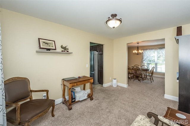 5 Poor Richard Ct, Ofallon, MO 63366 - sitting room featuring a chandelier and light carpet