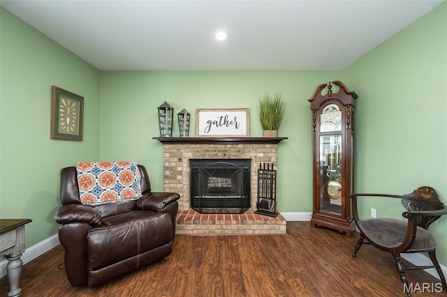 5 Poor Richard Ct, Ofallon, MO 63366 - living room featuring wood finished floors, a fireplace, and recessed lighting