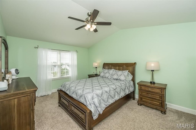 5 Poor Richard Ct, Ofallon, MO 63366 - bedroom featuring lofted ceiling, light carpet, and a ceiling fan