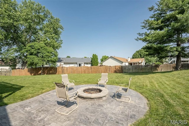 5 Poor Richard Ct, Ofallon, MO 63366 - view of patio featuring an outdoor fire pit