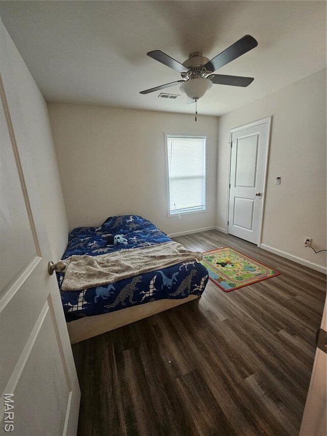 292 Southview Dr, Jackson, MO 63755 - bedroom featuring wood finished floors, baseboards, and a ceiling fan