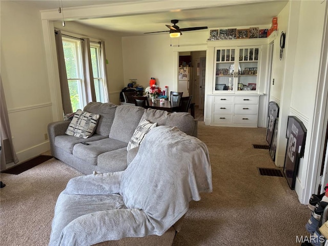 111 N Levering Ave, Hannibal, MO 63401 - living area featuring carpet flooring and ceiling fan