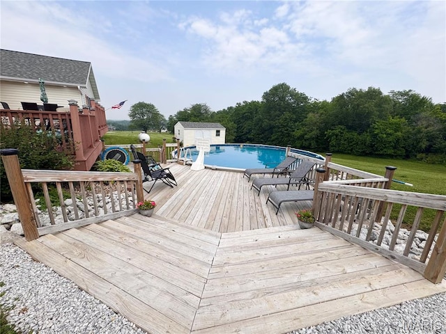 3581 Eagle Crest Dr, Palmyra, MO 63461 - wooden terrace with an outdoor pool