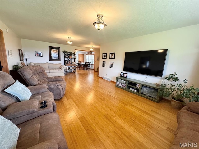 3581 Eagle Crest Dr, Palmyra, MO 63461 - living area with light wood-style floors and a textured ceiling