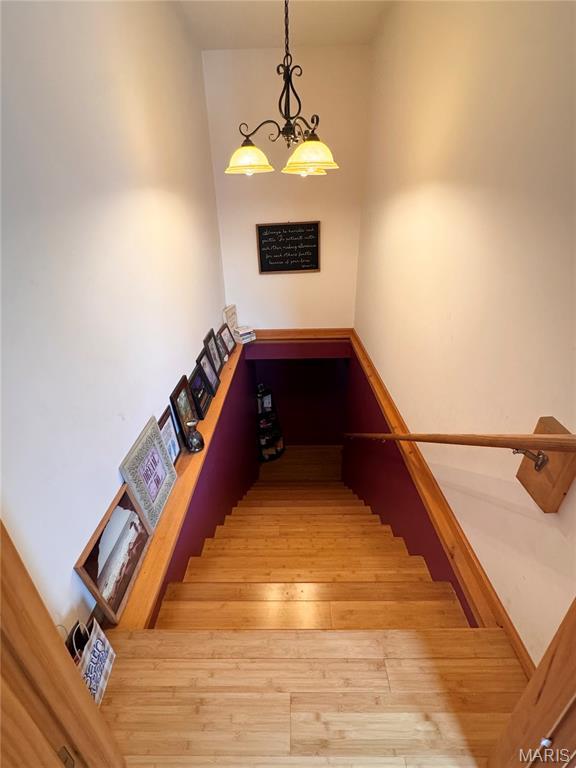 3581 Eagle Crest Dr, Palmyra, MO 63461 - stairway with hardwood / wood-style flooring