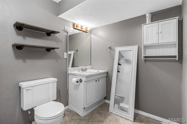 1 Mileva Ct, Farmington, MO 63640 - bathroom featuring toilet, vanity, baseboards, and a textured ceiling