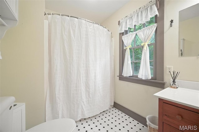 1423 Emily Ln, Festus, MO 63028 - full bathroom with vanity, tile patterned floors, and curtained shower