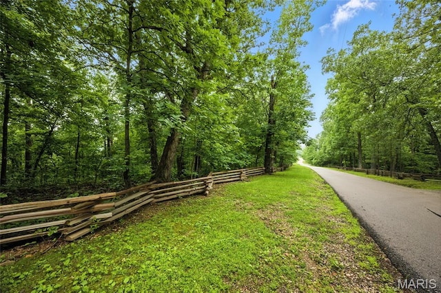1423 Emily Ln, Festus, MO 63028 - view of asphalt street with a view of trees