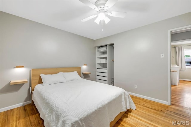 12006 Glengrove Dr, Maryland Heights, MO 63043 - bedroom with wood finished floors and a ceiling fan